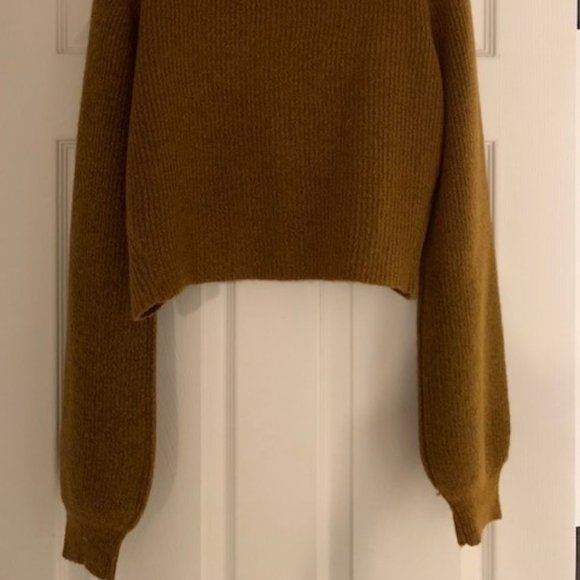NWT Double Zero Brand Crop Tie Short Cardigan Sweater - Rich Caramel Color NEW! - Picture 8 of 8